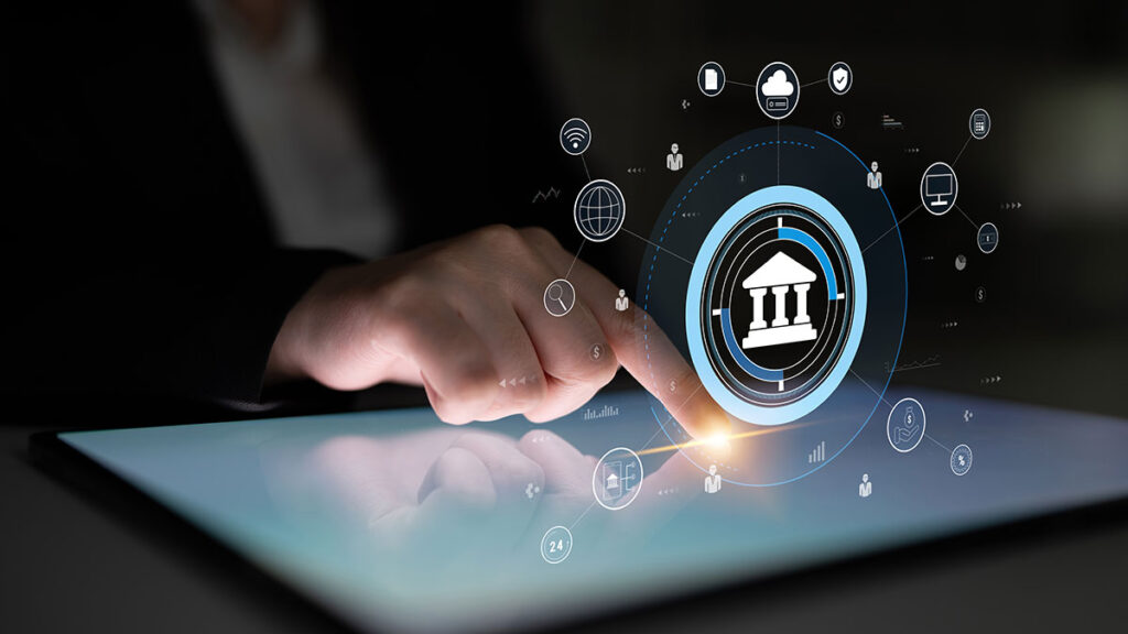 business man using online banking